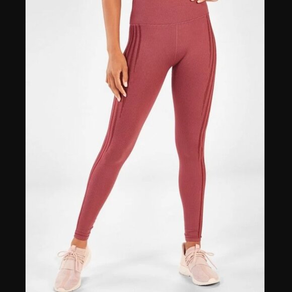 Fabletics Pants - Fabletics High-Waisted Seamless Rib Legging Mauve Pink size Small